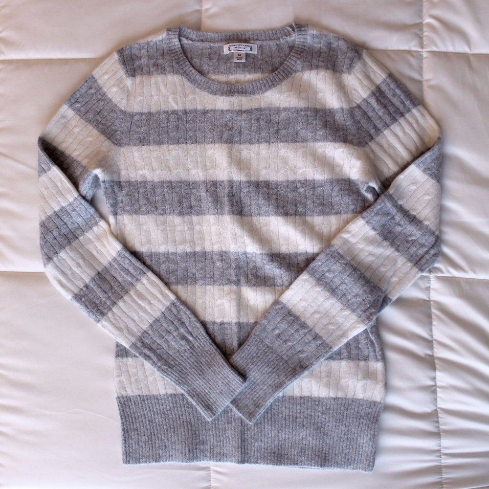 Grey & White Striped Sweater